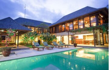 Villa Bayu Gita pool evening - Sanur Villas Bali